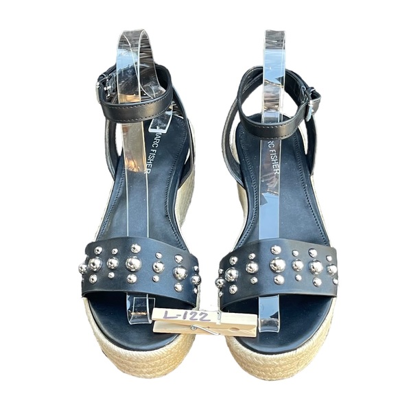 Marc Fisher Black Platform Espadrille Sandals Womens Shoes Size 7 - Picture 3 of 11